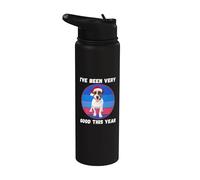 Lindos amantes de los perros de Navidad Jack Russell en un sombrero de Papá Noel Stainless Steel Insulated Water Bottle