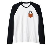 Lindos Amantes del diseño de pingüinos, Divertido pingüino en Bolsillo Camiseta Manga Raglan