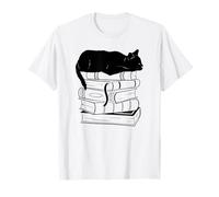 Lindos Amigos de Gatos para Amantes de los Libros Camiseta