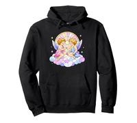 Lindos ángeles querubín bebé angelical Pastel vitral Arte Sudadera con Capucha