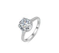 Lindos anillos, anillos de la amistad delgados con 2 quilates redondo Moissanite Plata Platino Talla 56 (17.8)