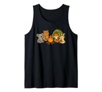 Lindos Animales de Camping Alrededor de la fogata - Koala Bear Fox Bunny Camiseta sin Mangas