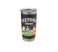 Lindos Animales De Granja Jugando Fútbol F Vaso térmico de acero inoxidable de doble pared