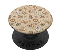 Lindos Animales de la Selva Vivero Acuarela PopSockets PopGrip Adhesivo