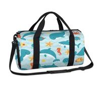 Lindos animales marinos, bolsas de lona deportivas con lindos delfines de semana, bolsa de noche, casual, bolsa de viaje, gimnasio, equipaje, bolsa de lona para niños, niñas, niños, mujeres y hombres