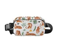 Lindos animales tigres - Riñonera cruzada para hombres y mujeres, pequeña bolsa de cinturón con correa ajustable para viajes, compras, correr, lindos animales tigres, Moderno