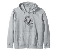 Lindos Auriculares chimpancé Amante de la música lápiz Dibujo Arte Sudadera con Capucha