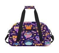 Lindos búhos de dibujos animados para niñas y niños, divertidos búhos durante la noche, bolsa de viaje de fin de semana, bolsa de viaje de 24 L, bolsa de deporte para gimnasio, bolsa de práctica,