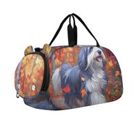 Lindos búhos de Navidad para niñas, bolsas de lona para viajes, fin de semana, noche, baile, bolsa de lona para niños, Shaggy Dog Autumn Forest Path, Classic