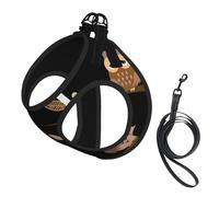 Lindos búhos Marrones de Dibujos Animados,Arnés para Mascotas, arnés Reflectante Ajustable para Perros,S