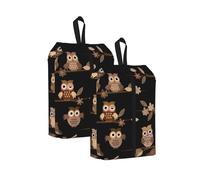 Lindos búhos Marrones de Dibujos Animados， Bolsas de Viaje para Zapatos (Paquete de 2), Bolsas Impermeables para Guardar Zapatos, Organizador de Zapatos para Viajes y hogar.