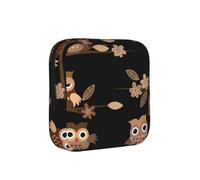 Lindos búhos Marrones de Dibujos Animados,Bolsas para Guardar compresas sanitarias, Bolsas para la menstruación para Mujeres y Adolescentes.