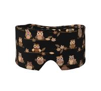 Lindos búhos marrones de dibujos animados,Máscara para ojos con bloqueo de luz y protección ocular completa para dormir, orejeras y ojos.