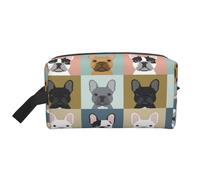 Lindos Bulldogs franceses, Bolsa de Maquillaje Bolsa de cosméticos Bolsa de artículos de tocador de Viaje portátil Organizador de Bolsa de Maquillaje