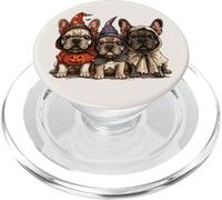 Lindos Bulldogs franceses Calabaza de Halloween Frenchie Puppy Dogs PopSockets PopGrip para MagSafe