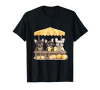 Lindos bulldogs franceses corriendo un soporte de limonada perros divertidos Camiseta
