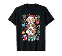 Lindos Cachorros de Navidad Apilados para Amantes de Las Mascotas de Perros Camiseta