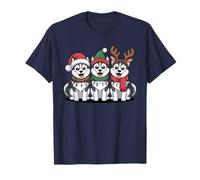 Lindos Cachorros de Navidad Huskies siberianos de Navidad Camiseta