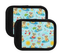 Lindos cachorros dorados de verano azules para asa de equipaje, fundas suaves para maleta, equipaje de mano, mochilas, Cute Golden Puppies Summer Blue, one sizex2