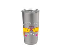 Lindos Camarones Raros ES BUGS Funny Tattoo Meme Kawaii Camarones Vaso térmico de acero inoxidable de doble pared