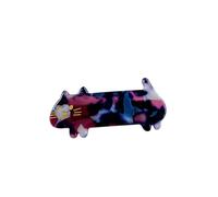 Lindos clips laterales de gato de patas cortas, clips de pico de pato, clips de pelo de línea recta(Purple)