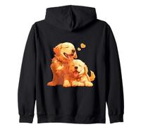 Lindos corazones de cachorros Golden Retriever Kawaii Sudadera con Capucha