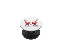 Lindos Corazones ondeando Banderas LGBT San Valentín LGBT Mes PopSockets PopGrip Adhesivo