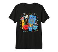 Lindos diseños de Aprendizaje de Suministros Escolares Felices Camiseta Premium