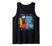 Lindos diseños de Aprendizaje de Suministros Escolares Felices Camiseta sin Mangas
