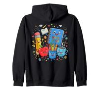 Lindos diseños de Aprendizaje de Suministros Escolares Felices Sudadera con Capucha