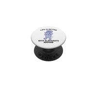 Lindos Elefantes Amante La Vida es Mejor con Elefantes Alrededor PopSockets PopGrip Adhesivo