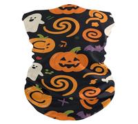 Lindos fantasmas de calabaza naranja para Halloween, cuatro estaciones, a prueba de viento, polainas para el cuello para mujer, múltiples maneras de llevar máscaras de pulsera para la cara para