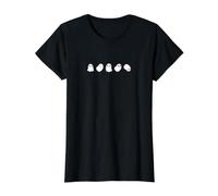 Lindos Fantasmas Kawaii de Halloween Camiseta gráfica económica, Mujer, Negro, L