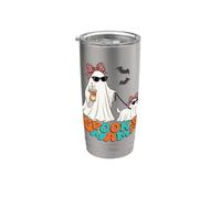 Lindos fantasmas paseando a su perro fantasma Vaso térmico de acero inoxidable de doble pared