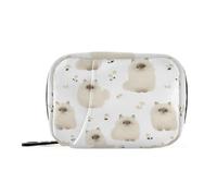 Lindos gatos del Himalaya, bolsa médica blanca con compartimentos desmontables, reutilizable, organizador de medicina de viaje para bolso