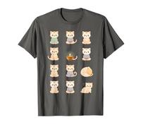 Lindos Gatos meditadores Kawaii Zen Feline Design Camiseta