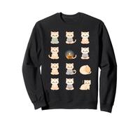 Lindos Gatos meditadores Kawaii Zen Feline Design Sudadera