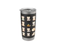 Lindos gatos meditadores Kawaii Zen Feline Design Vaso térmico de acero inoxidable de doble pared