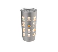 Lindos gatos meditadores Kawaii Zen Feline Design Vaso térmico de acero inoxidable de doble pared