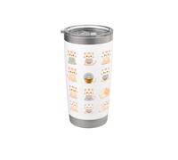 Lindos gatos meditadores Kawaii Zen Feline Design Vaso térmico de acero inoxidable de doble pared