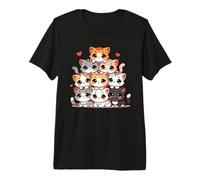Lindos Gatos y Gatitos, Amantes de los Gatos, para niñas, Anime Kawaii, Gato Camiseta Premium