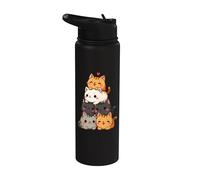 Lindos gatos y gatitos, amantes de los gatos, para niños, anime kawaii, gato Stainless Steel Insulated Water Bottle