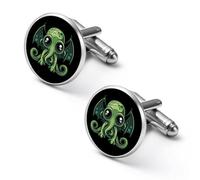Lindos gemelos de moda de Cthulhu para hombre, juego de gemelos clásicos para camisas de boda, negocios, 2.0cm, Metal, No es una piedra preciosa
