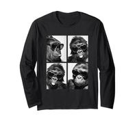 Lindos Gorilas con Corazones Gafas de Sol Divertido Manga Larga