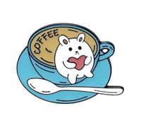 Lindos granos de café esmaltados mini dibujos animados herramientas de café accesorios broche barista insignia solapa moda taza de café joyería, Normal, Metal no precioso