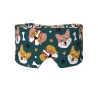 Lindos huesos de perro, patas de cachorro y corazones de amor coloridos,Máscara para ojos con bloqueo de luz y protección ocular completa para dormir, orejeras y ojos.