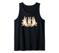 Lindos Huevos de Pascua Shiba Inu con Orejas de Conejo Kawaii Bailando Camiseta sin Mangas