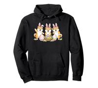 Lindos Huevos de Pascua Shiba Inu con Orejas de Conejo Kawaii Bailando Sudadera con Capucha