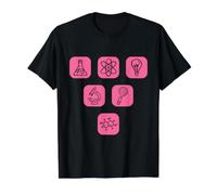 Lindos Iconos Ciencia Química Física Biología Set Camiseta gráfica económica