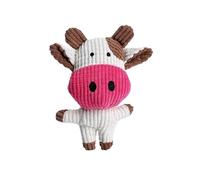 Lindos juguetes de peluche chirriantes para mascotas, conejo, juguete de peluche para perro, masticable, silbato con ardilla, juguetes para perros, lindos juguetes de peluche squ(vaca)